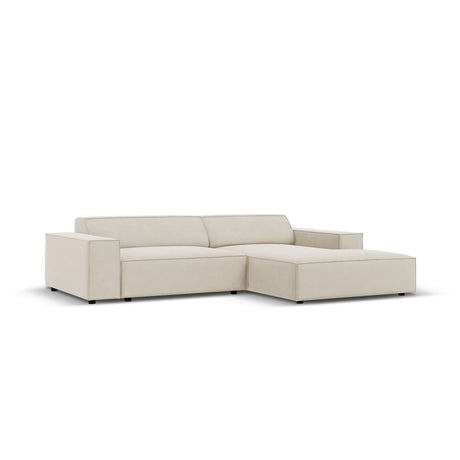 Jodie 3-Sitzer Ecksofa, Rechte Seite, aus Samt (Blu30) in Dunkelbeige, 224x166 cm – Bild 3