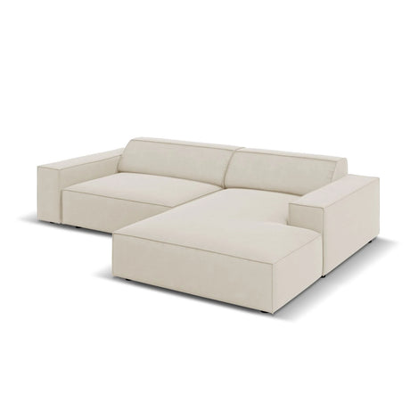 Jodie 3-Sitzer Ecksofa, Rechte Seite, aus Samt (Blu30) in Dunkelbeige, 224x166 cm – Bild 4