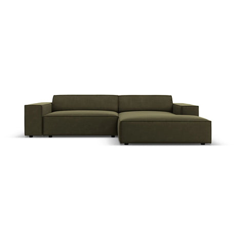 Jodie 3-Sitzer Ecksofa, Rechte Seite, aus Samt (Blu77) in Grün, 224x166 cm – Bild 1