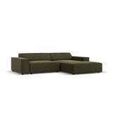 Jodie 3-Sitzer Ecksofa, Rechte Seite, aus Samt (Blu77) in Grün, 224x166 cm – Bild 2