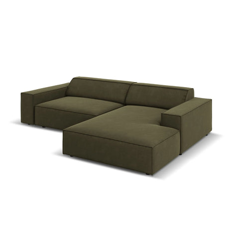 Jodie 3-Sitzer Ecksofa, Rechte Seite, aus Samt (Blu77) in Grün, 224x166 cm – Bild 3