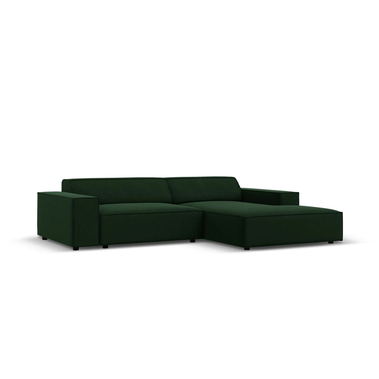 Jodie 3-Sitzer Ecksofa, Rechte Seite, aus Samt (Blu78) in Flaschengrün, 224x166 cm – Bild 2