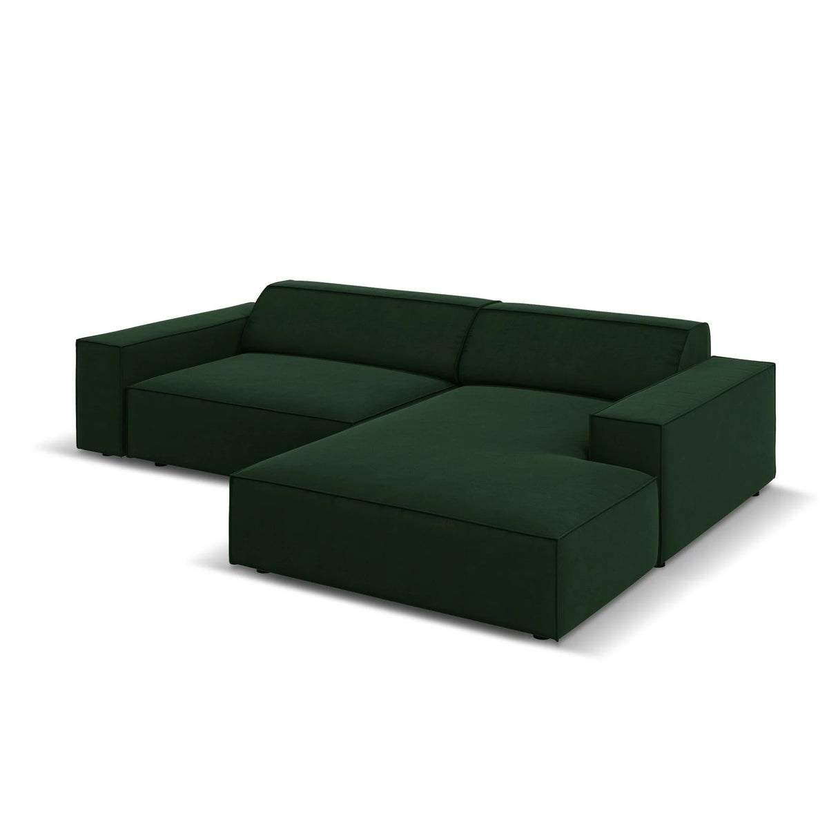 Jodie 3-Sitzer Ecksofa, Rechte Seite, aus Samt (Blu78) in Flaschengrün, 224x166 cm – Bild 3