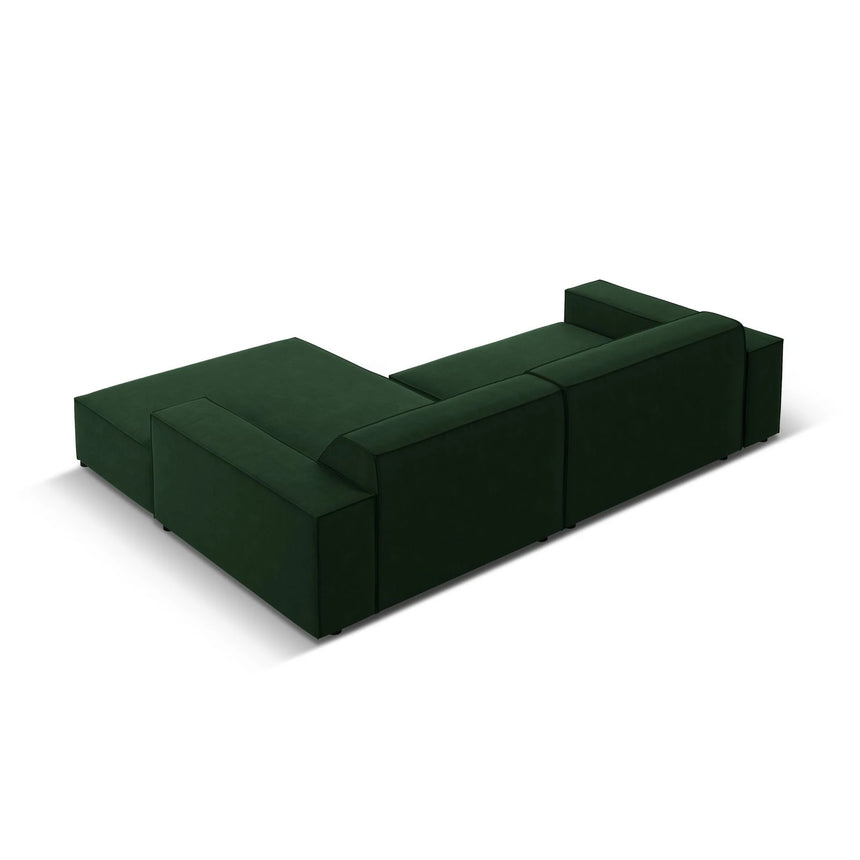 Jodie 3-Sitzer Ecksofa, Rechte Seite, aus Samt (Blu78) in Flaschengrün, 224x166 cm – Bild 4