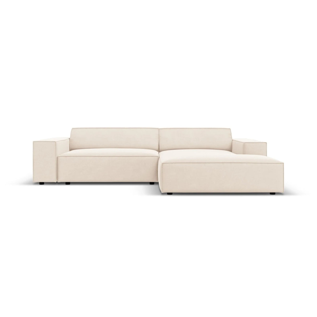 Jodie 3-Sitzer Ecksofa, Rechte Seite, aus Samt oder Strukturstoff, 224x166 cm – Bild 1