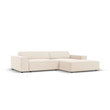 Jodie 3-Sitzer Ecksofa, Rechte Seite, aus Samt oder Strukturstoff, 224x166 cm – Bild 2