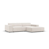 Jodie 3-Sitzer Ecksofa, Rechte Seite, aus Strukturierter Stoff (Meg351) in Leichtes Beige, 224x166 cm – Bild 2