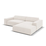 Jodie 3-Sitzer Ecksofa, Rechte Seite, aus Strukturierter Stoff (Meg351) in Leichtes Beige, 224x166 cm – Bild 3