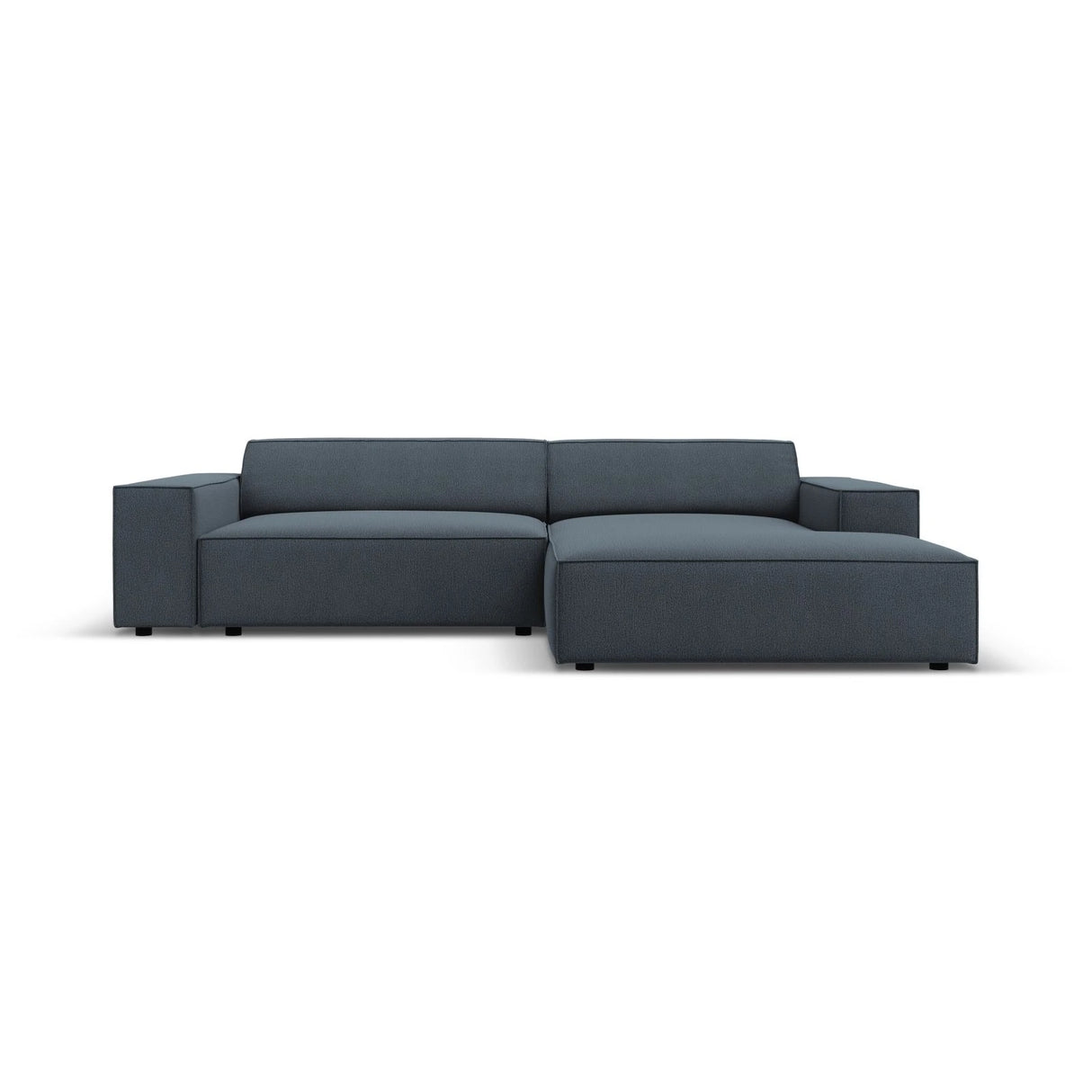 Jodie 3-Sitzer Ecksofa, Rechte Seite, aus Strukturierter Stoff (Meg361) in Blau, 224x166 cm – Bild 1