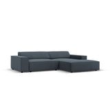Jodie 3-Sitzer Ecksofa, Rechte Seite, aus Strukturierter Stoff (Meg361) in Blau, 224x166 cm – Bild 2