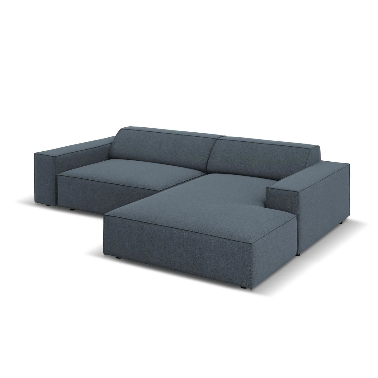 Jodie 3-Sitzer Ecksofa, Rechte Seite, aus Strukturierter Stoff (Meg361) in Blau, 224x166 cm – Bild 3