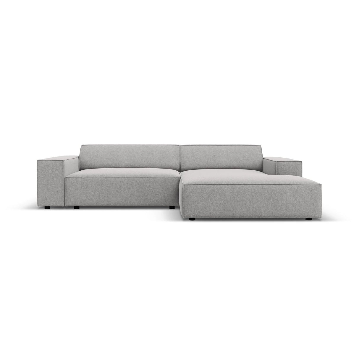 Jodie 3-Sitzer Ecksofa, Rechte Seite, aus Strukturierter Stoff (Meg363) in Hellgrau, 224x166 cm – Bild 1