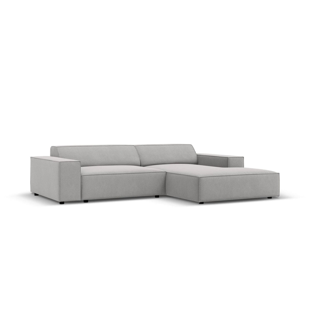 Jodie 3-Sitzer Ecksofa, Rechte Seite, aus Strukturierter Stoff (Meg363) in Hellgrau, 224x166 cm – Bild 2