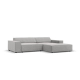 Jodie 3-Sitzer Ecksofa, Rechte Seite, aus Strukturierter Stoff (Meg363) in Hellgrau, 224x166 cm – Bild 2