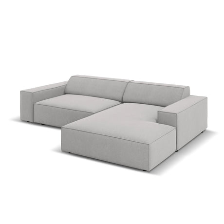 Jodie 3-Sitzer Ecksofa, Rechte Seite, aus Strukturierter Stoff (Meg363) in Hellgrau, 224x166 cm – Bild 3