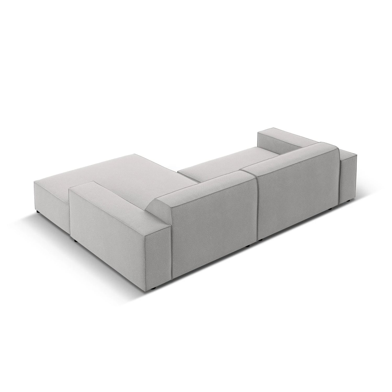 Jodie 3-Sitzer Ecksofa, Rechte Seite, aus Strukturierter Stoff (Meg363) in Hellgrau, 224x166 cm – Bild 4