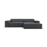 Jodie 3-Sitzer Ecksofa, Rechte Seite, aus Strukturierter Stoff (Meg367) in Dunkelgrau, 224x166 cm – Bild 1