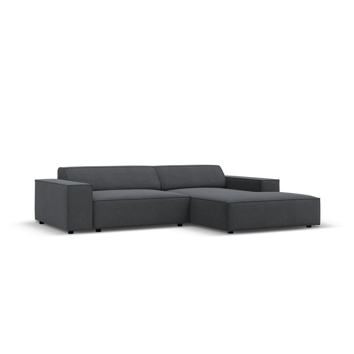 Jodie 3-Sitzer Ecksofa, Rechte Seite, aus Strukturierter Stoff (Meg367) in Dunkelgrau, 224x166 cm – Bild 2