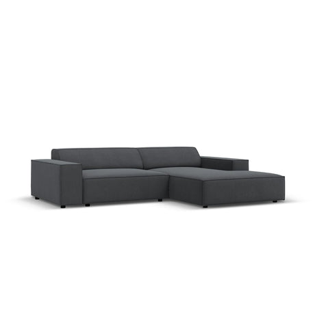 Jodie 3-Sitzer Ecksofa, Rechte Seite, aus Strukturierter Stoff (Meg367) in Dunkelgrau, 224x166 cm – Bild 2