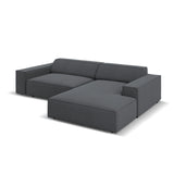 Jodie 3-Sitzer Ecksofa, Rechte Seite, aus Strukturierter Stoff (Meg367) in Dunkelgrau, 224x166 cm – Bild 3