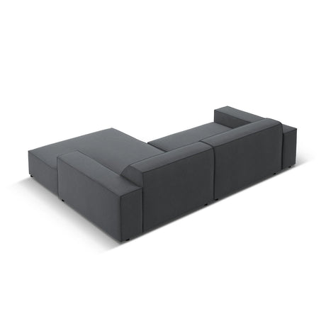 Jodie 3-Sitzer Ecksofa, Rechte Seite, aus Strukturierter Stoff (Meg367) in Dunkelgrau, 224x166 cm – Bild 4