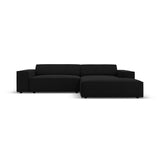 Jodie 3-Sitzer Ecksofa, Rechte Seite, aus Strukturierter Stoff (Meg368) in Schwarz, 224x166 cm – Bild 1