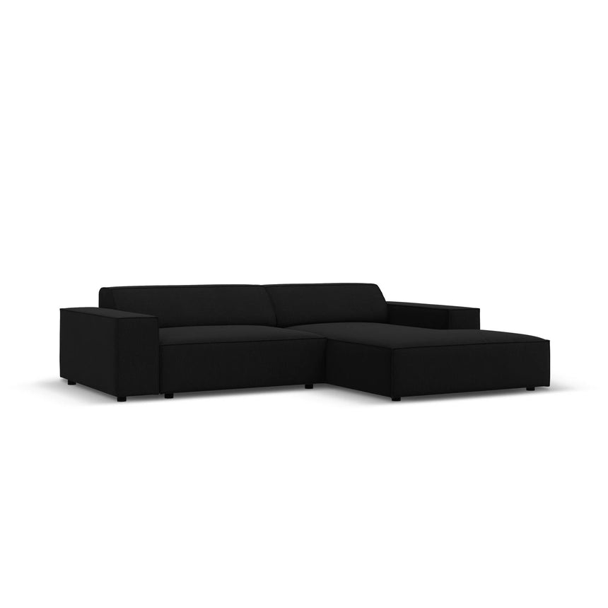 Jodie 3-Sitzer Ecksofa, Rechte Seite, aus Strukturierter Stoff (Meg368) in Schwarz, 224x166 cm – Bild 2