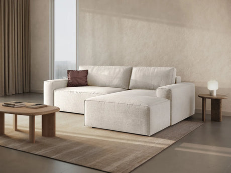 Jodie 3-Sitzer Ecksofa Rechts mit Schlaffunktion und Bettkasten mit Bezug aus Boucle (Bal2073) in Weiß, 246x151 cm – Bild 2