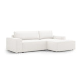 Jodie 3-Sitzer Ecksofa Rechts mit Schlaffunktion und Bettkasten mit Bezug aus Samt, Strukturstoff oder Boucle, 246x151 cm - ZEN ZONE Furniture