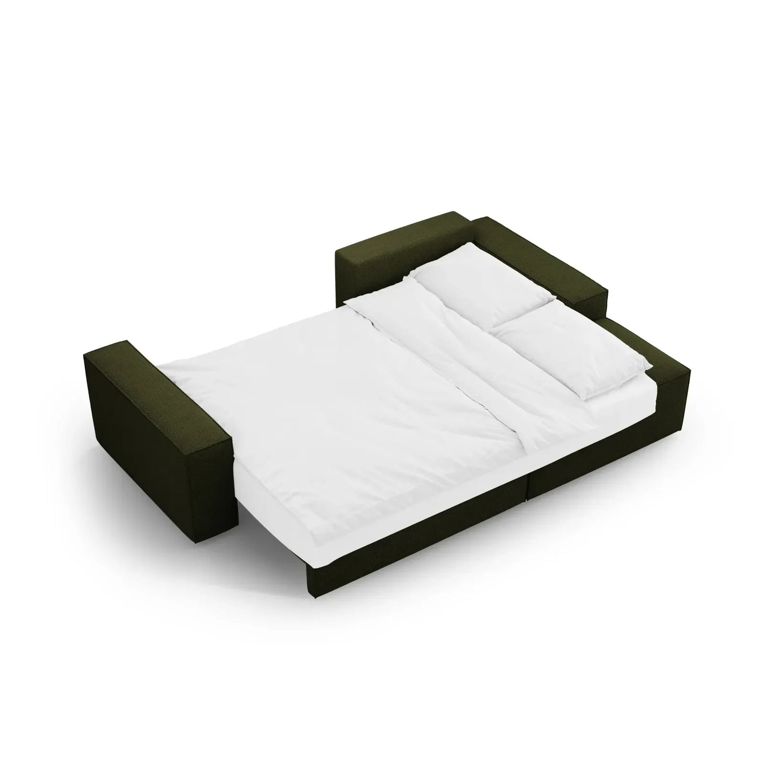Jodie 3-Sitzer Ecksofa Rechts mit Schlaffunktion und Bettkasten mit Bezug aus Samt, Strukturstoff oder Boucle, 246x151 cm - ZEN ZONE Furniture