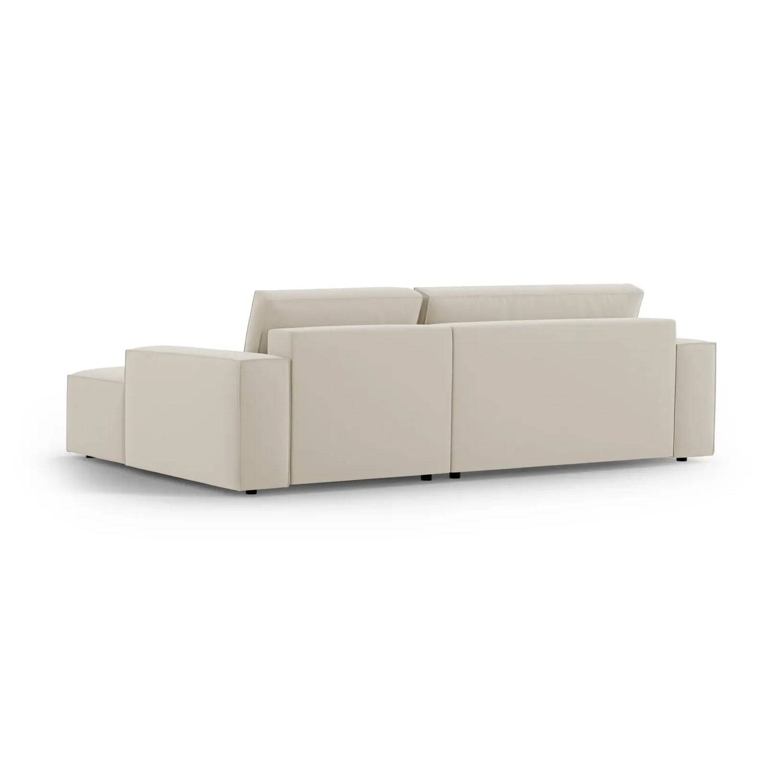 Jodie 3-Sitzer Ecksofa Rechts mit Schlaffunktion und Bettkasten mit Bezug aus Samt, Strukturstoff oder Boucle, 246x151 cm - ZEN ZONE Furniture