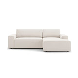 Jodie 3-Sitzer Ecksofa Rechts mit Schlaffunktion und Bettkasten mit Bezug aus Samt, Strukturstoff oder Boucle, 246x151 cm - ZEN ZONE Furniture