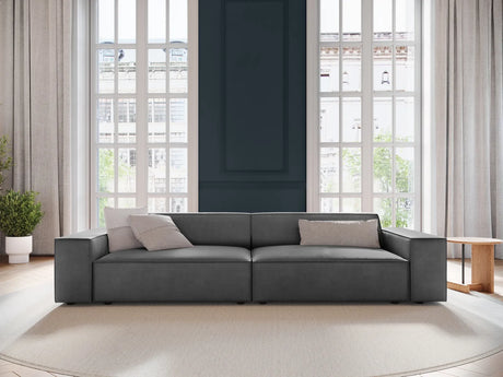 Jodie 3-Sitzer Sofa 204x102 cm aus Samt (Blu14) in Grau – Bild 2