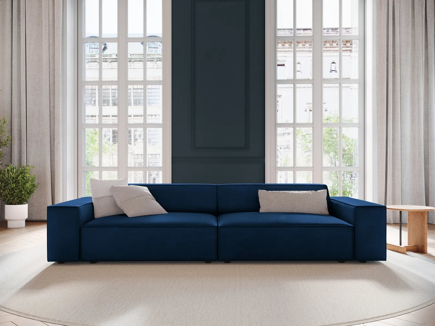Jodie 3-Sitzer Sofa 204x102 cm aus Samt (Blu86) in Königsblau – Bild 7