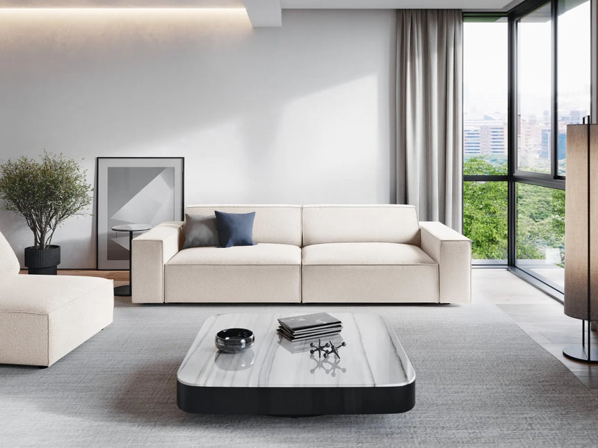 Jodie 3-Sitzer Sofa 204x102 cm aus Strukturierter Stoff (Meg351) in Leichtes Beige – Bild 1