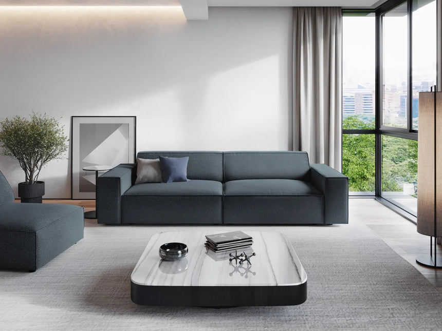 Jodie 3-Sitzer Sofa 204x102 cm aus Strukturierter Stoff (Meg361) in Blau – Bild 7