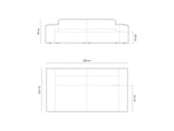Jodie 3-Sitzer Sofa 204x102 cm aus Strukturierter Stoff (Meg363) in Hellgrau – Bild 2