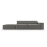 Jodie 3-Sitzer Sofa, Linke Seite offen, eckig, aus Samt (Blu13) in Hellgrau, 262x102 cm – Bild 1