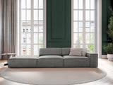 Jodie 3-Sitzer Sofa, Linke Seite offen, eckig, aus Samt (Blu13) in Hellgrau, 262x102 cm – Bild 2