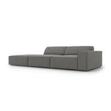 Jodie 3-Sitzer Sofa, Linke Seite offen, eckig, aus Samt (Blu13) in Hellgrau, 262x102 cm – Bild 5