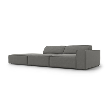 Jodie 3-Sitzer Sofa, Linke Seite offen, eckig, aus Samt (Blu13) in Hellgrau, 262x102 cm – Bild 5