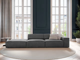 Jodie 3-Sitzer Sofa, Linke Seite offen, eckig, aus Samt (Blu14) in Grau, 262x102 cm – Bild 2