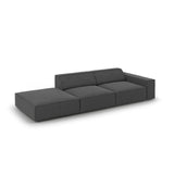 Jodie 3-Sitzer Sofa, Linke Seite offen, eckig, aus Samt (Blu14) in Grau, 262x102 cm – Bild 4