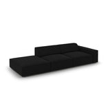 Jodie 3-Sitzer Sofa, Linke Seite offen, eckig, aus Samt (Blu19) in Schwarz, 262x102 cm – Bild 4