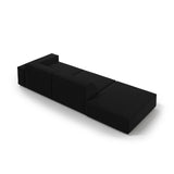 Jodie 3-Sitzer Sofa, Linke Seite offen, eckig, aus Samt (Blu19) in Schwarz, 262x102 cm – Bild 6