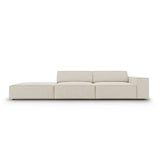 Jodie 3-Sitzer Sofa, Linke Seite offen, eckig, aus Samt (Blu30) in Dunkelbeige, 262x102 cm – Bild 1