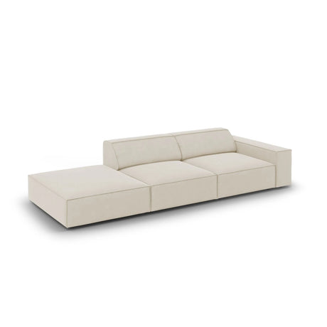 Jodie 3-Sitzer Sofa, Linke Seite offen, eckig, aus Samt (Blu30) in Dunkelbeige, 262x102 cm – Bild 4