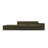 Jodie 3-Sitzer Sofa, Linke Seite offen, eckig, aus Samt (Blu77) in Grün, 262x102 cm – Bild 1