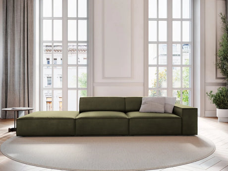 Jodie 3-Sitzer Sofa, Linke Seite offen, eckig, aus Samt (Blu77) in Grün, 262x102 cm – Bild 2