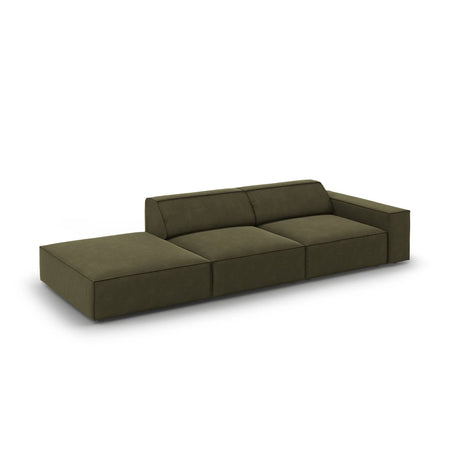 Jodie 3-Sitzer Sofa, Linke Seite offen, eckig, aus Samt (Blu77) in Grün, 262x102 cm – Bild 4